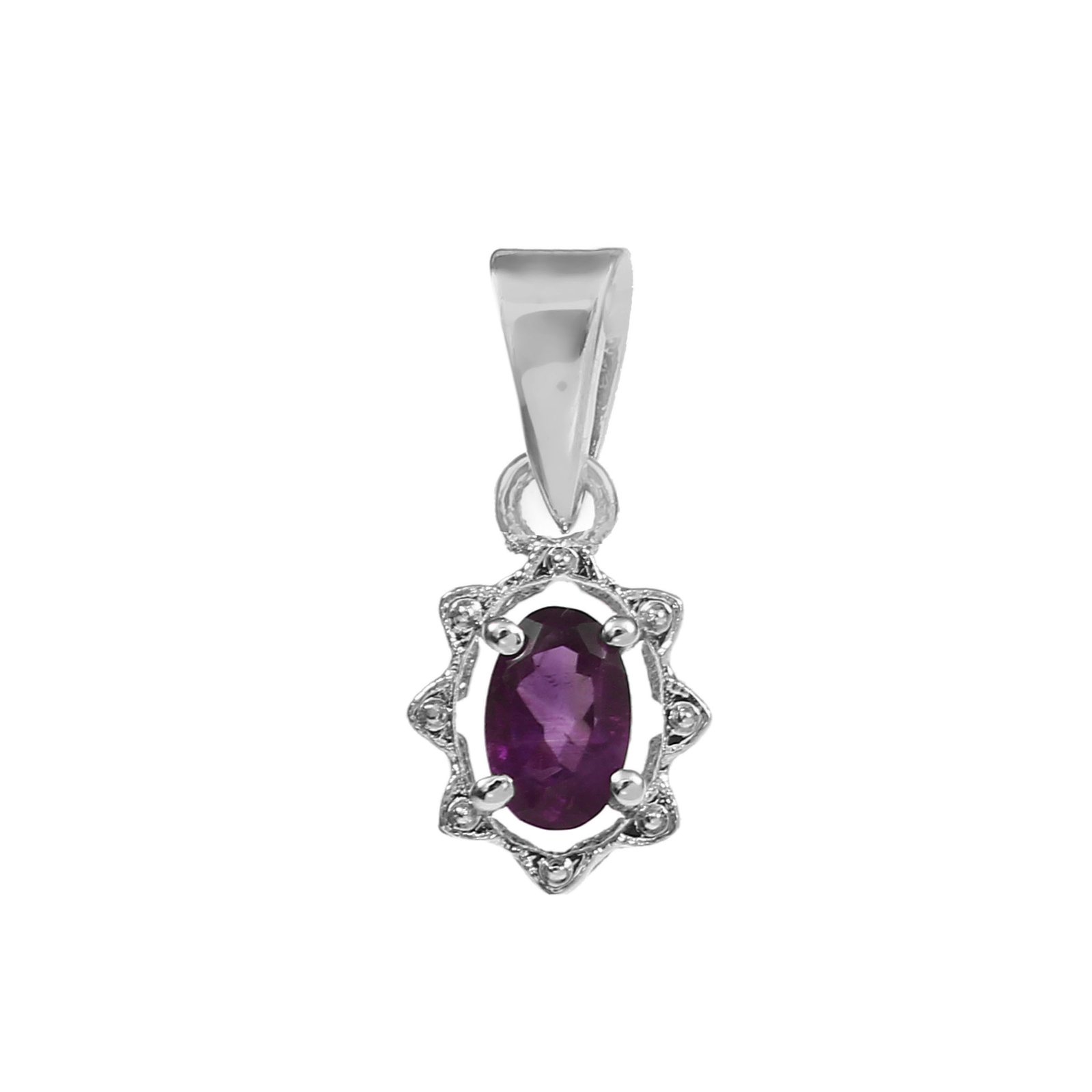 amethyst and silver pendant